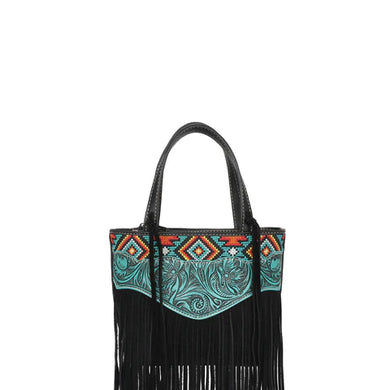 Montana West Embroidered Collection Small Tote/Crossbody - Black