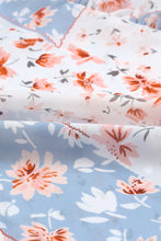 Load image into Gallery viewer, Sky Blue Floral Surplice Wide Sleeve Bodysuit