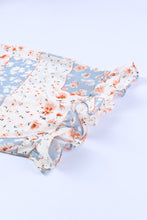 Load image into Gallery viewer, Sky Blue Floral Surplice Wide Sleeve Bodysuit