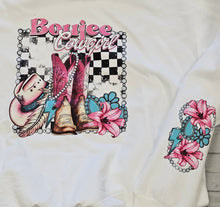 Load image into Gallery viewer, Boujie Cowgirl Crew Neck Sweatshirt White