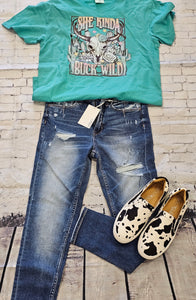 She Kinda Buck Wild Graphic T-Shirt