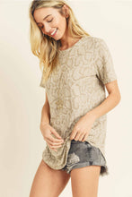 Load image into Gallery viewer, Short Sleeve Snake Print Knit Top