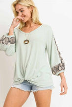 Load image into Gallery viewer, Mint Snake Print Top