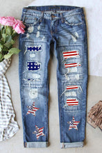Load image into Gallery viewer, US Flag Straight Jeans