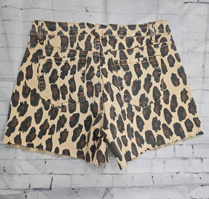 Leopard Print Jean Shorts