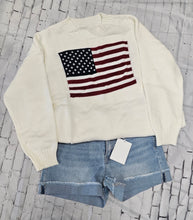 Load image into Gallery viewer, White Flag Sweater Drop Sleeve