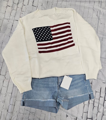 White Flag Sweater Drop Sleeve