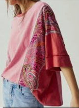 Load image into Gallery viewer, Pink Patchwork Raglan Tee