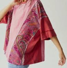 Load image into Gallery viewer, Pink Patchwork Raglan Tee