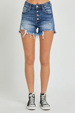 Load image into Gallery viewer, RISEN Button Fly Frayed Hem Denim Shorts
