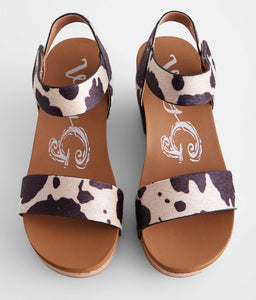 Bonita Cow Print Wedge Sandal Very G