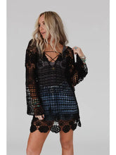 Load image into Gallery viewer, St Barths Crochet Tunic - Black