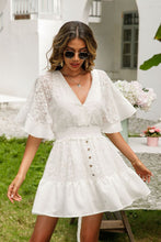 Load image into Gallery viewer, Lace Cutout Surplice Half Sleeve Dress