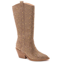 Load image into Gallery viewer, Corkys Glitzy Gold Rhinestone Boots