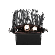 Load image into Gallery viewer, Montana West Genuine Leather Tooled Collection Fringe Crossbody
