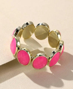 Pink and Gold Oval Bracelet