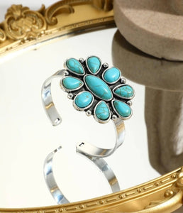 Turquoise Squash Blossom Cuff Bracelet