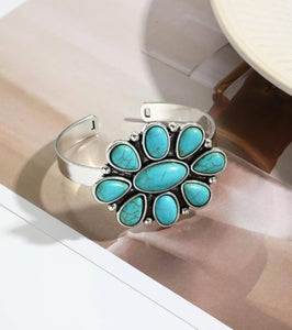 Turquoise Squash Blossom Cuff Bracelet