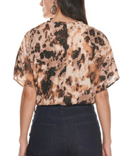 Load image into Gallery viewer, Peach Love Brown and Black Sparkle Cow Print Short Sleeve Bodysuit