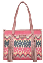 Load image into Gallery viewer, Montana West Distressed Multi Tribal Double Sided Print Fringe Tote -Fuchsia