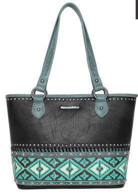 Montana West Aztec Tooled Collection Concealed Carry Western Tote With Matching Wallet