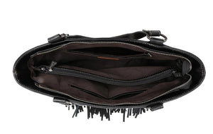Trinity Ranch Leather Fringe Collection Concealed Carry Tote with Matching Wallet
