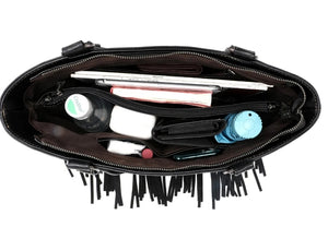 Trinity Ranch Leather Fringe Collection Concealed Carry Tote with Matching Wallet