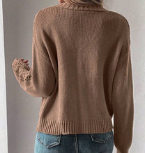 Load image into Gallery viewer, Brown Open Knit Drop Shoulder Cardigan