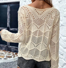 Load image into Gallery viewer, Solid Pointelle Knit Sweater
