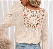 Load image into Gallery viewer, Waffle Knit  Lace Insert Tee