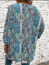 Load image into Gallery viewer, Paisley Print Batwing Sleeve Open Front Kimono