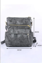 Load image into Gallery viewer, Gray Casual Versatile PU Leather Backpack