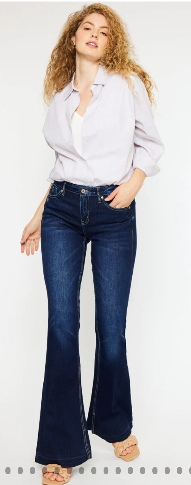 Kancan Heidi Mid Rise Flare Jeans