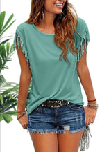 Load image into Gallery viewer, Women&#39;s Batwing Sleeve T-Shirt With Tassel