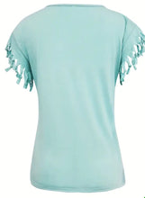 Load image into Gallery viewer, Women&#39;s Batwing Sleeve T-Shirt With Tassel