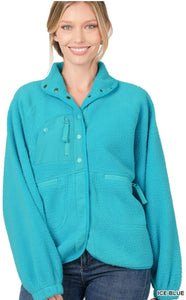 Zenana Snap Button Fleece Jacket 2 colors available