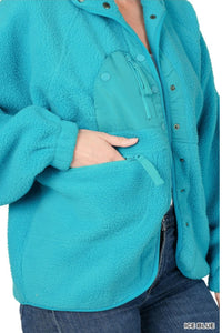 Zenana Snap Button Fleece Jacket 2 colors available