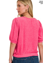 Load image into Gallery viewer, Brushed Melange Puff Sleeve Sweater