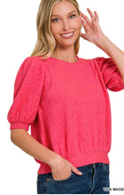 Load image into Gallery viewer, Brushed Melange Puff Sleeve Sweater