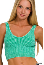 Load image into Gallery viewer, Washed Ribbed V Neck Bralette Tank