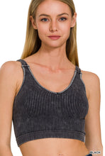 Load image into Gallery viewer, Washed Ribbed V Neck Bralette Tank