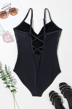Load image into Gallery viewer, Embroidered V-Neck One-Piece Swimwear