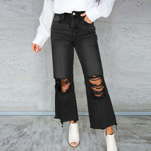 Load image into Gallery viewer, Women&#39;s Ripped Jeans Washed High Waist Jeans