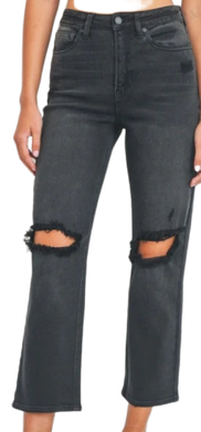 JBD Asia High Rise Cropped Jeans Black