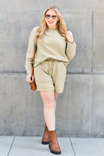 Load image into Gallery viewer, Double Take Full Size Texture Long Sleeve Top and Drawstring Shorts Set