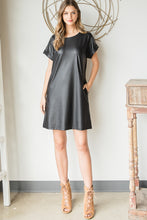 Load image into Gallery viewer, Black Faux Leather Dress