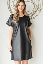 Load image into Gallery viewer, Black Faux Leather Dress