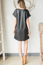 Load image into Gallery viewer, Black Faux Leather Dress