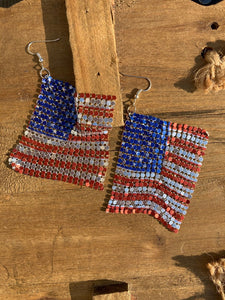 American Flag Flowing Earrings