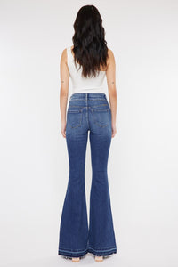 Kancan High Rise Cross-Over Flare Jeans